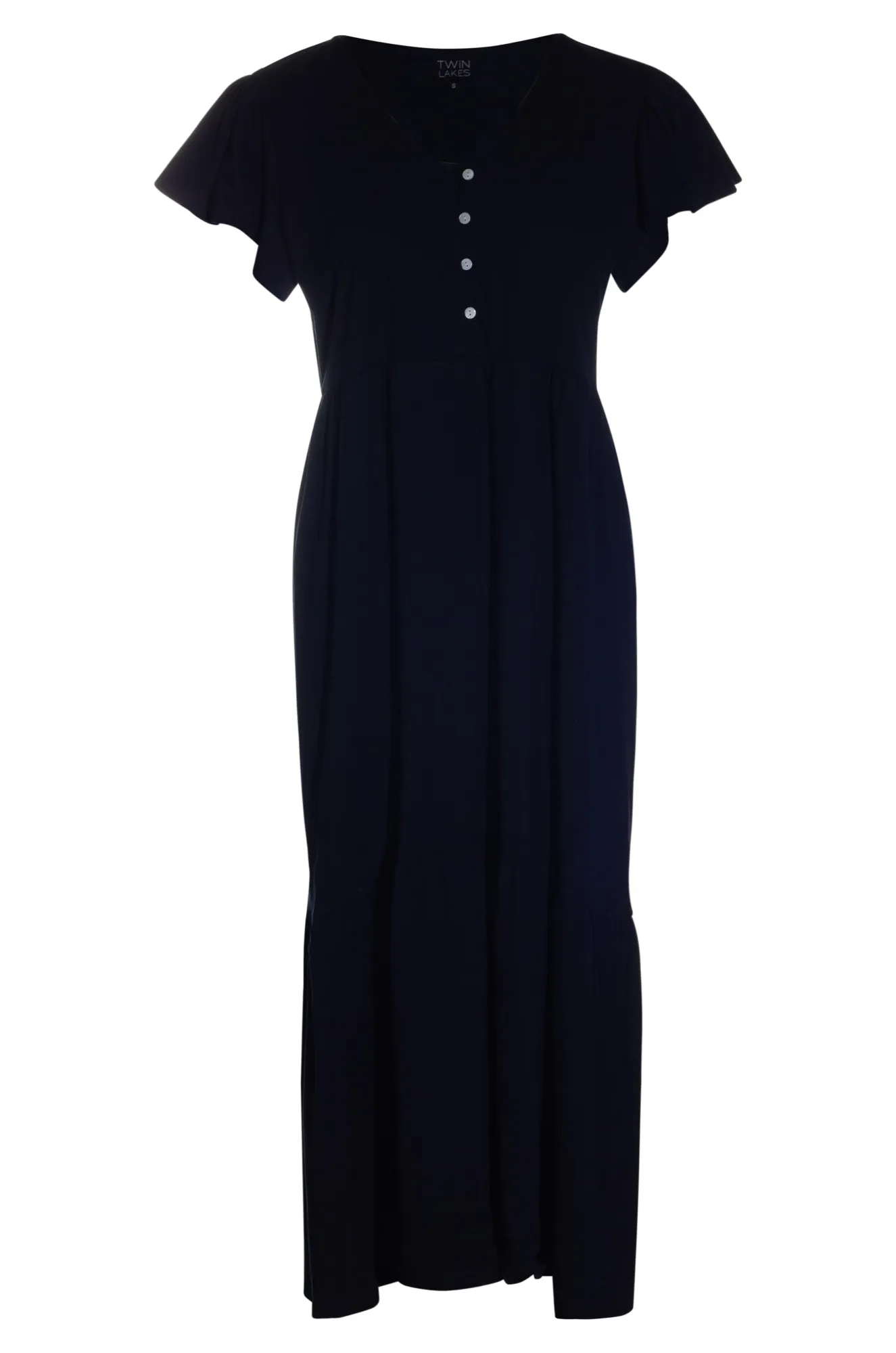 100% Cotton V neck Dress | NAVY | 6683AR