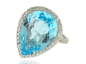 13.35ct Blue Topaz ring