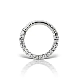 16g Cubic Zirconia Horizontal Eternity Hoop Earring by Maria Tash in White Gold