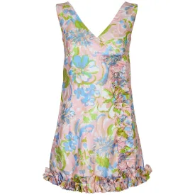 1960s Blane's Floral Print Mini Dress