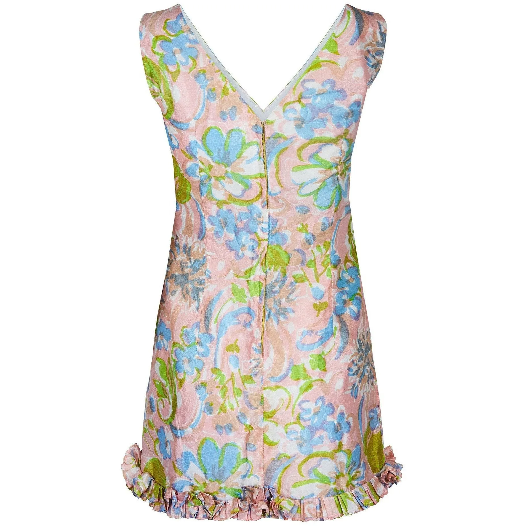 1960s Blane's Floral Print Mini Dress