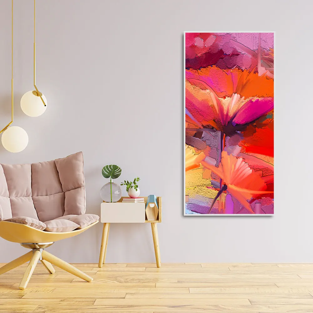 Abstract Colorful Composition of Vibrant Spring Floral Premium Canvas Wall Painting