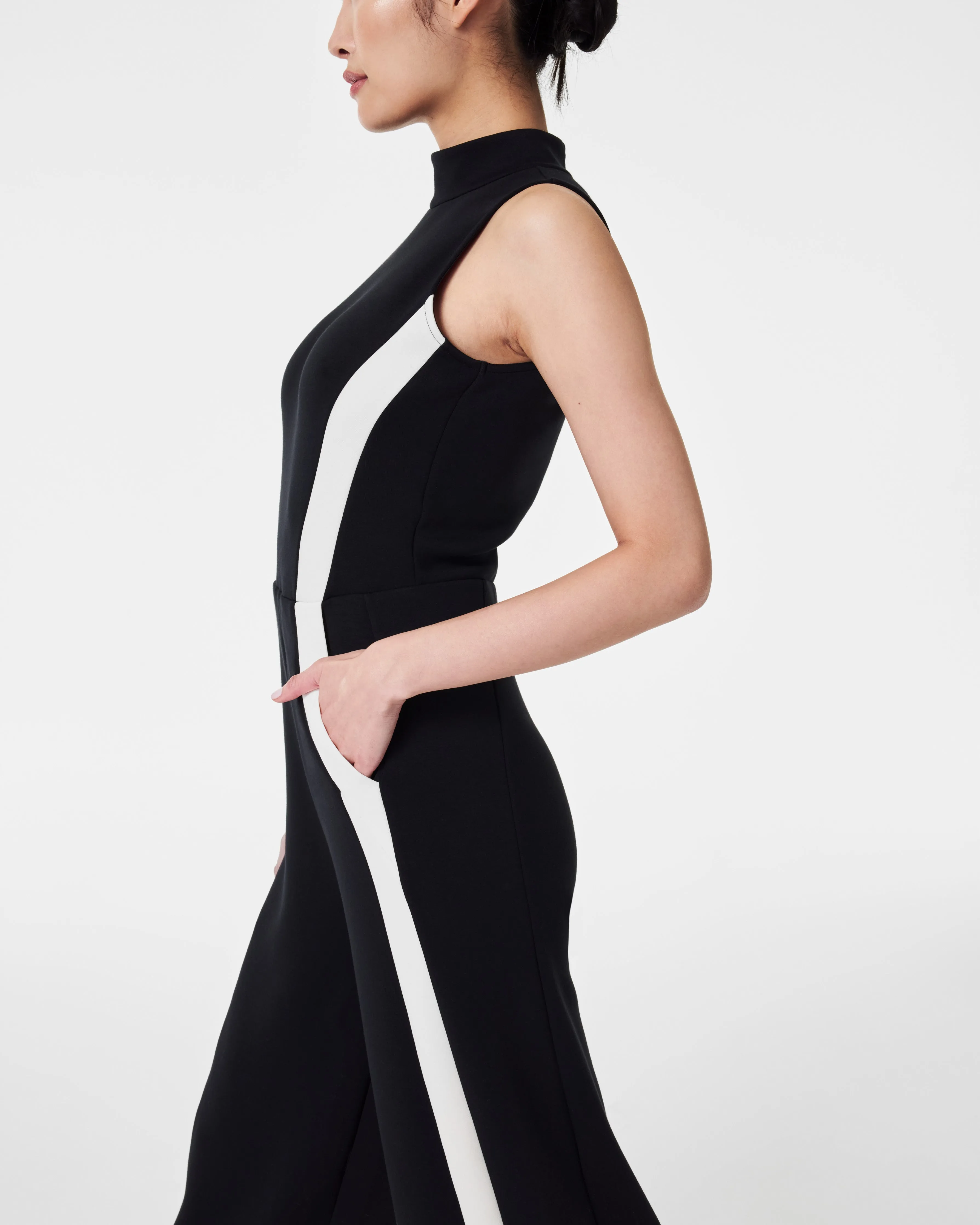 AirEssentials Mock Neck Striped Track Jumpsuit