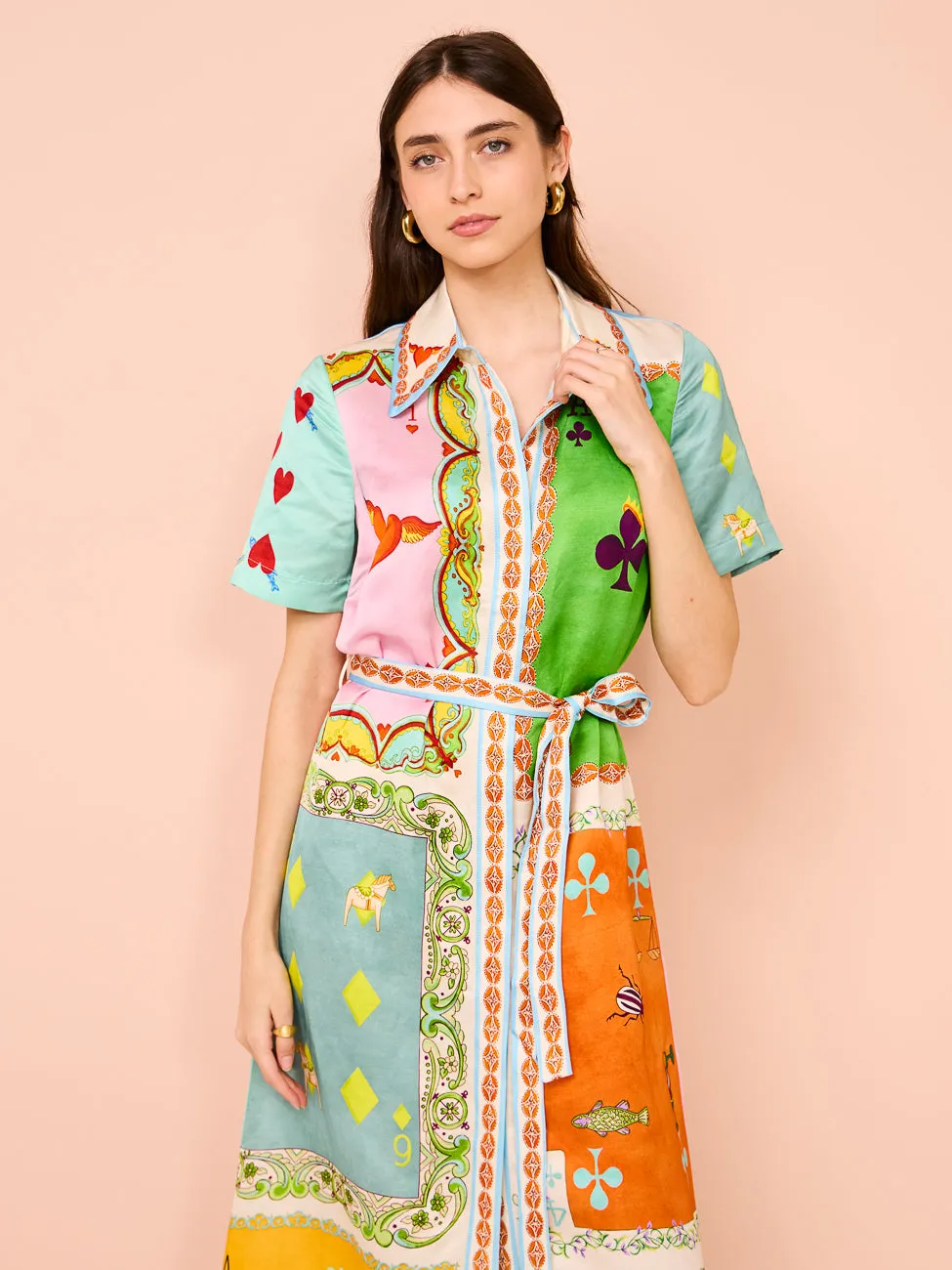 Multi-Colored Alemais Rummy Flattering Shirtdress