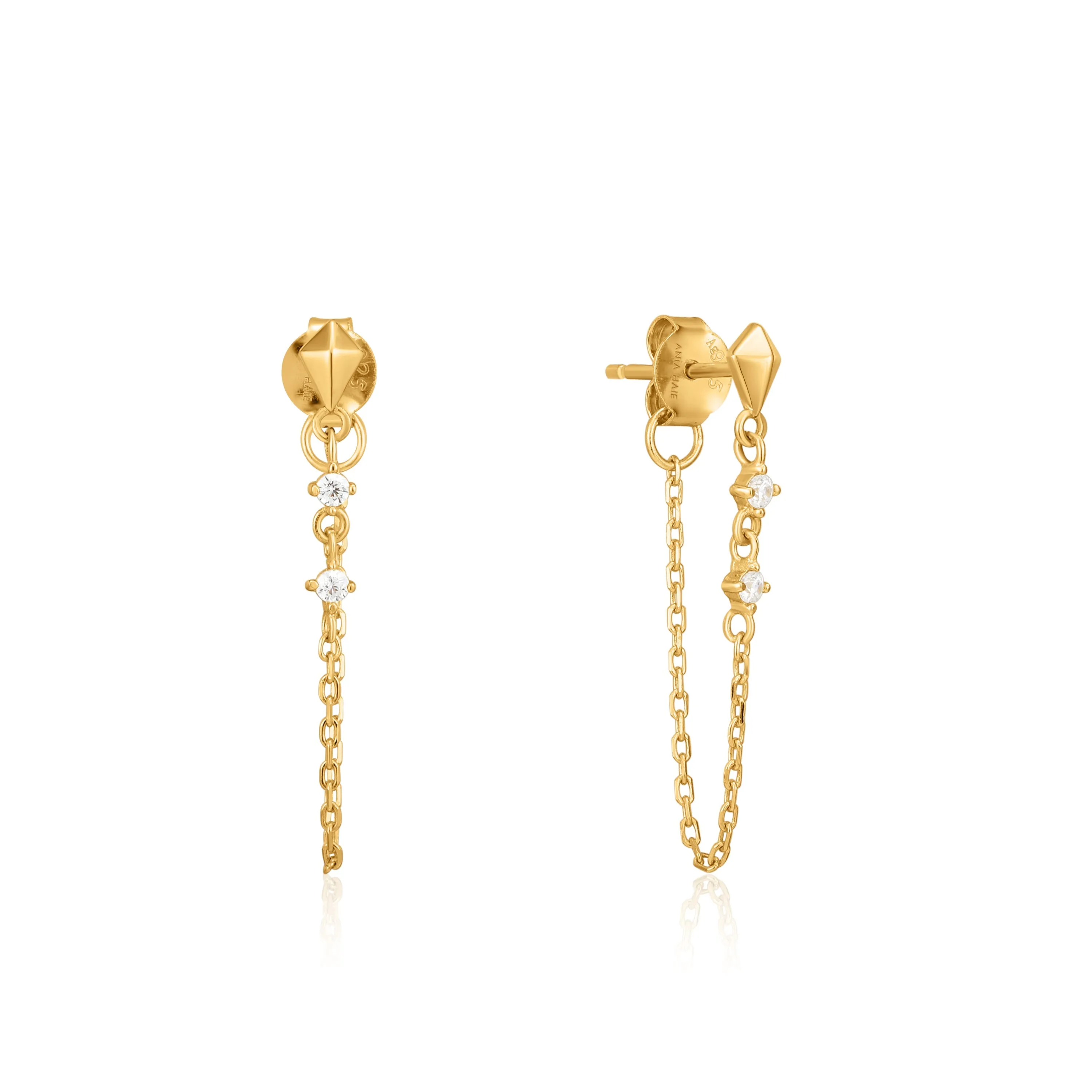 Ania Haie Gold Spike Chain Stud Earrings