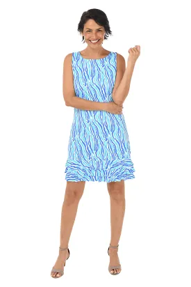 Aqua Zebra UPF50  Ruffle Dress