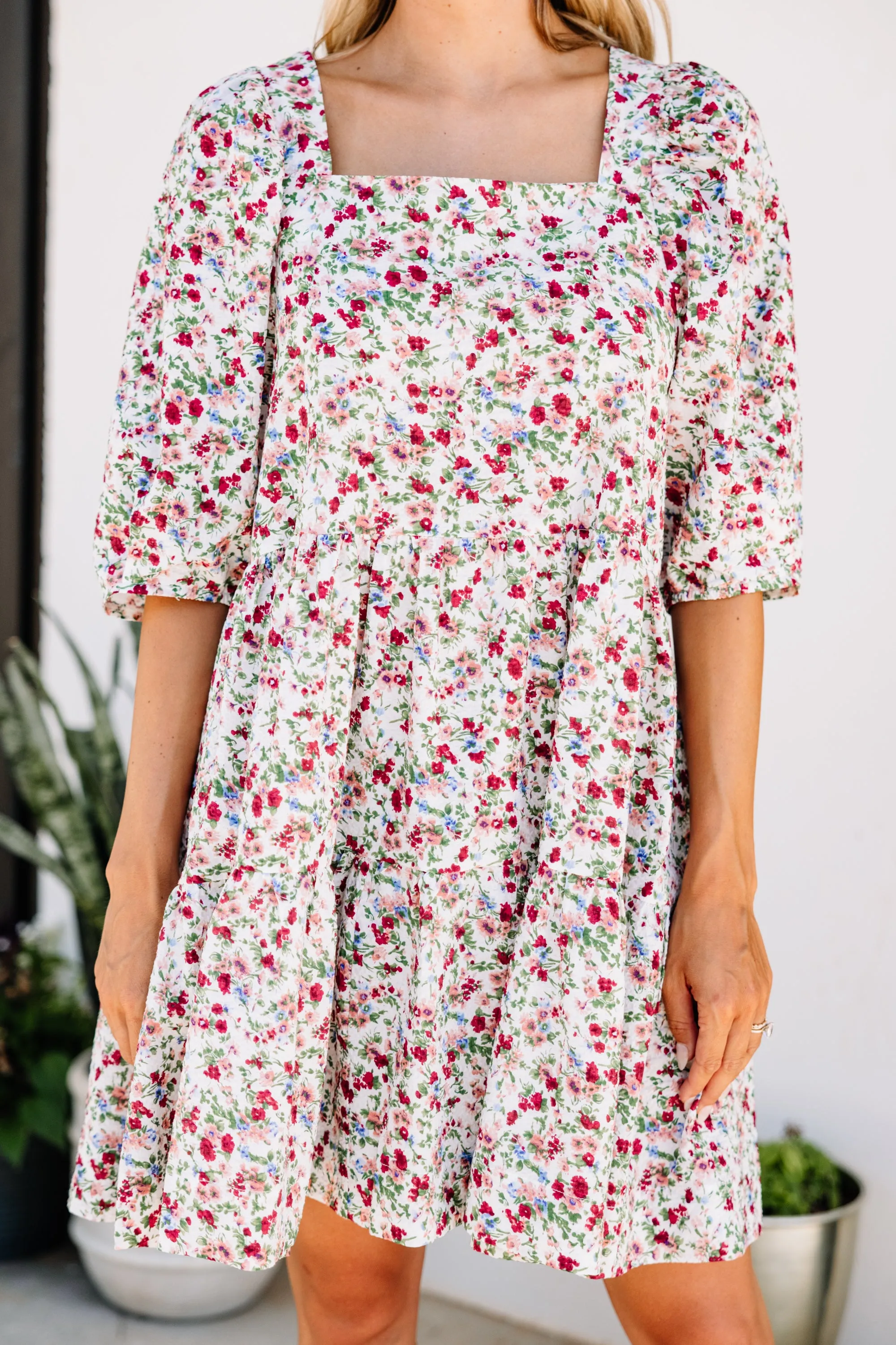 As A Matter Of Fact Pink Ditsy Floral Dress