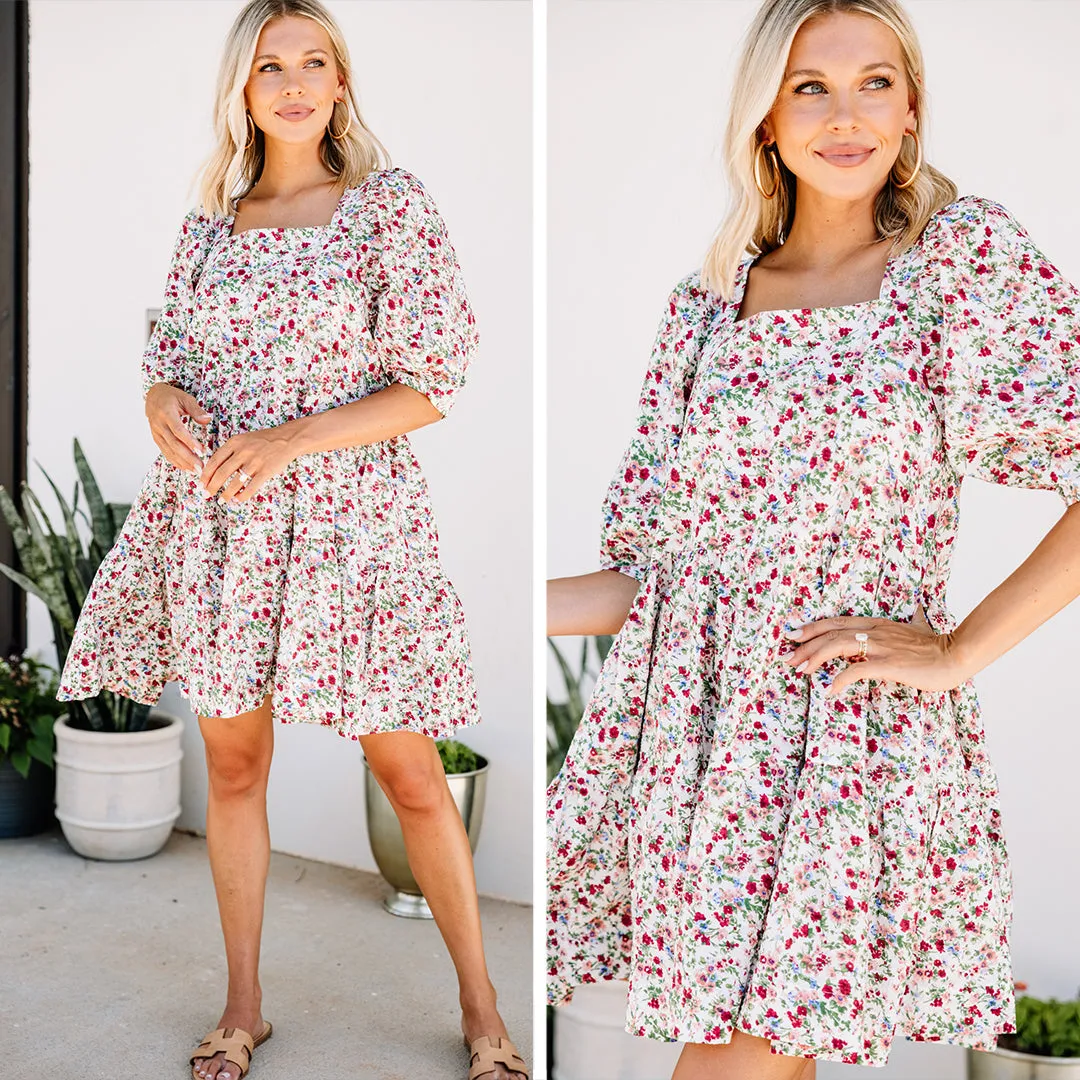 As A Matter Of Fact Pink Ditsy Floral Dress