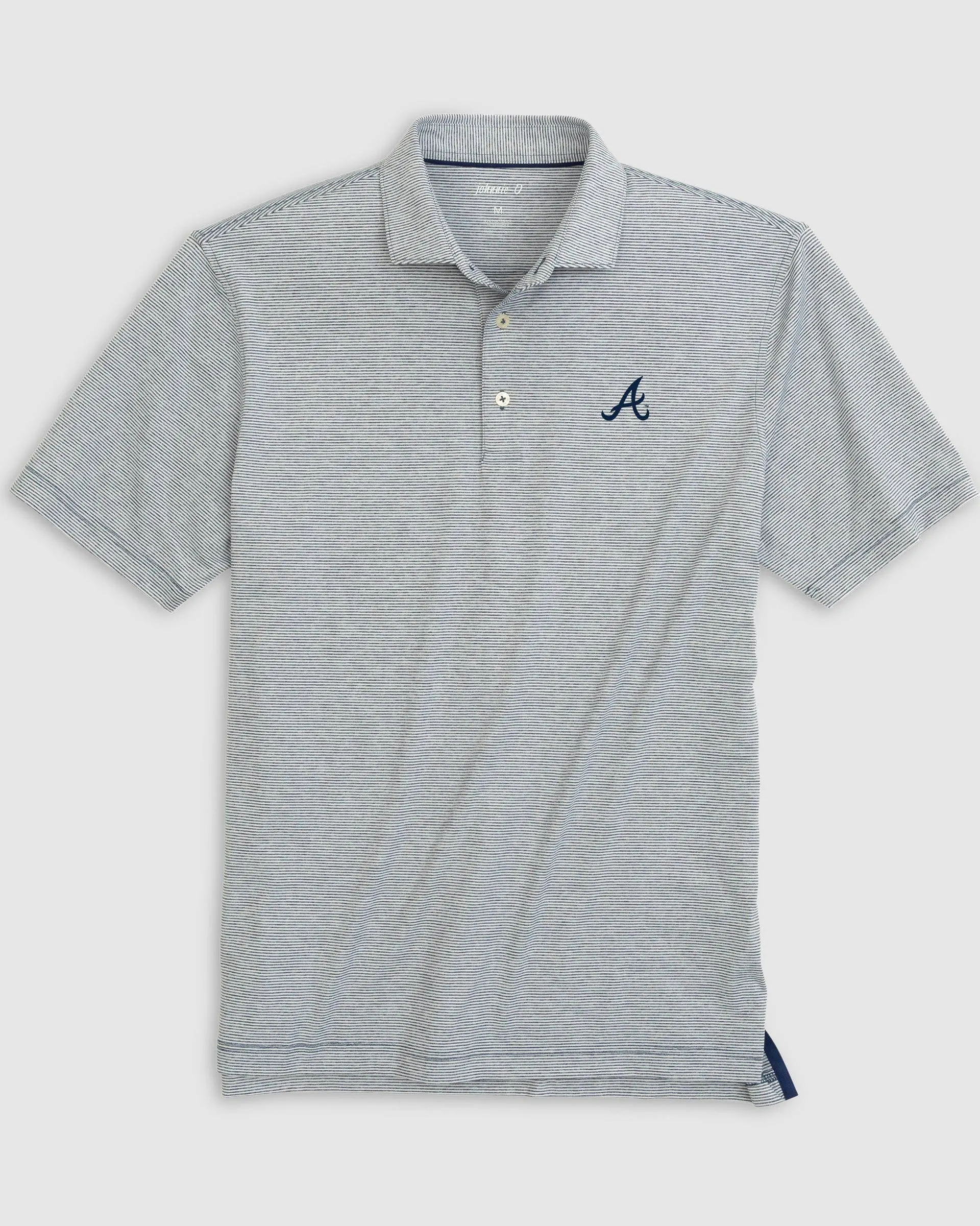 Atlanta Braves Lyndonn Striped Jersey Performance Polo