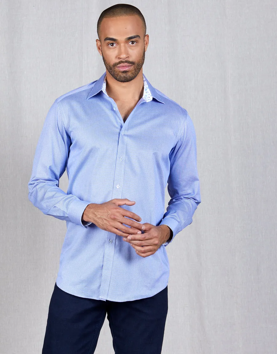 Barbican Blue Microdesign Smart Casual Shirt