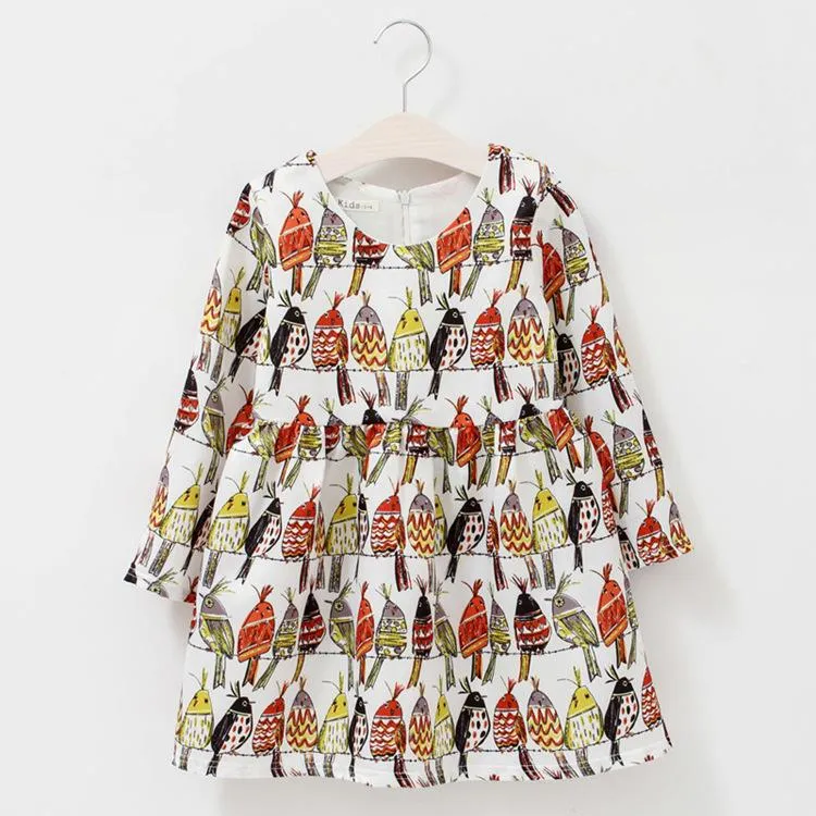 Beautiful Birds Theme Girls Dress