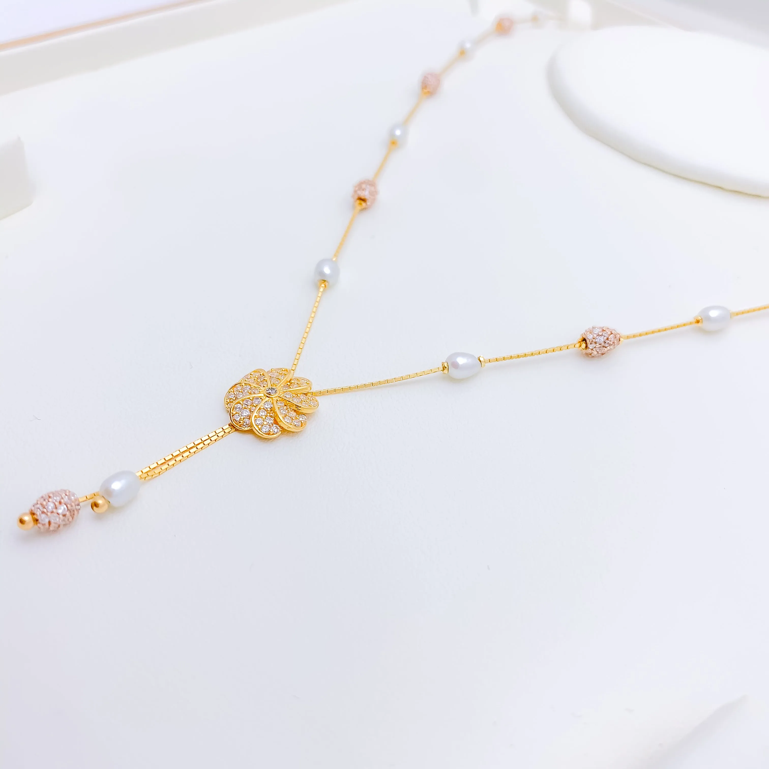 Beautiful Floral CZ Necklace