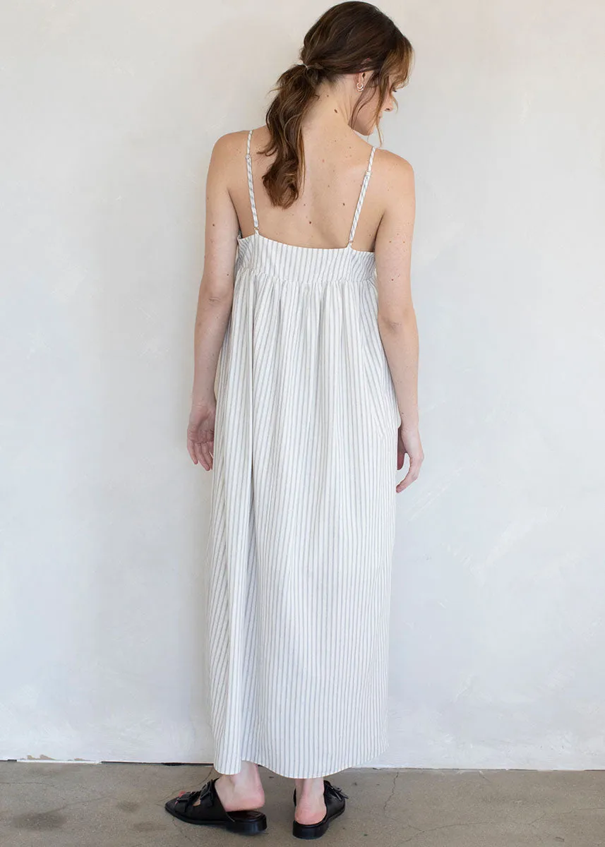 Bertie Striped Cami Dress - Ivory & Black