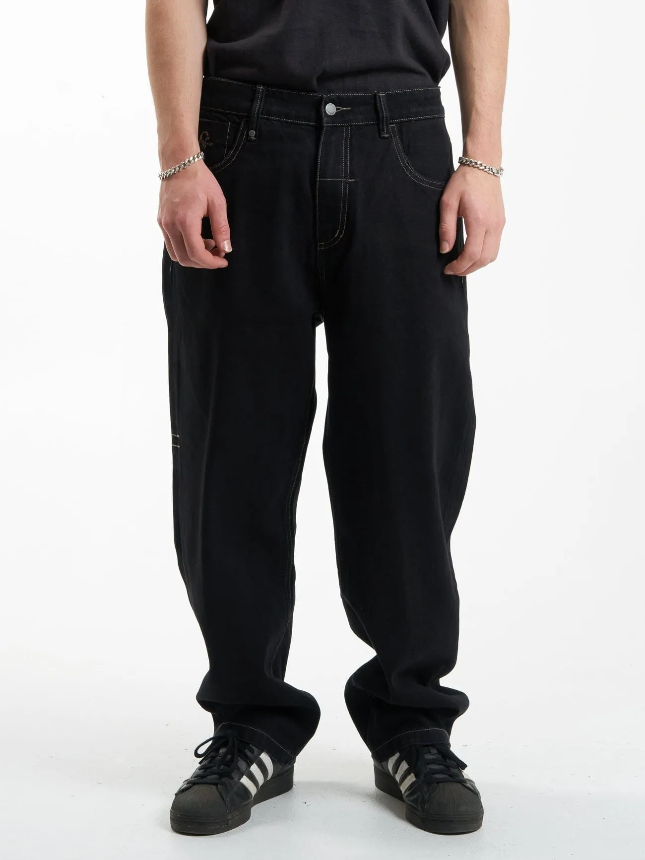 Big Slacker Disorder Embro Denim Jean - Black Rinse