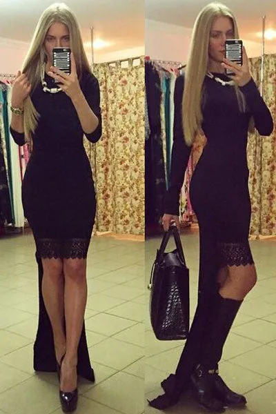 Black Assymetrical Dress