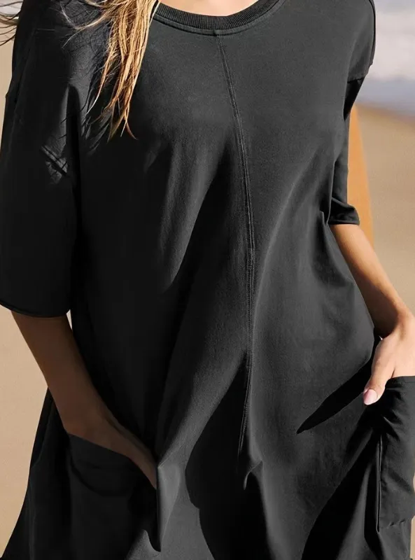 Black Crew Neck Romper