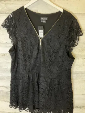 Black Top Short Sleeve City Chic, Size Xl