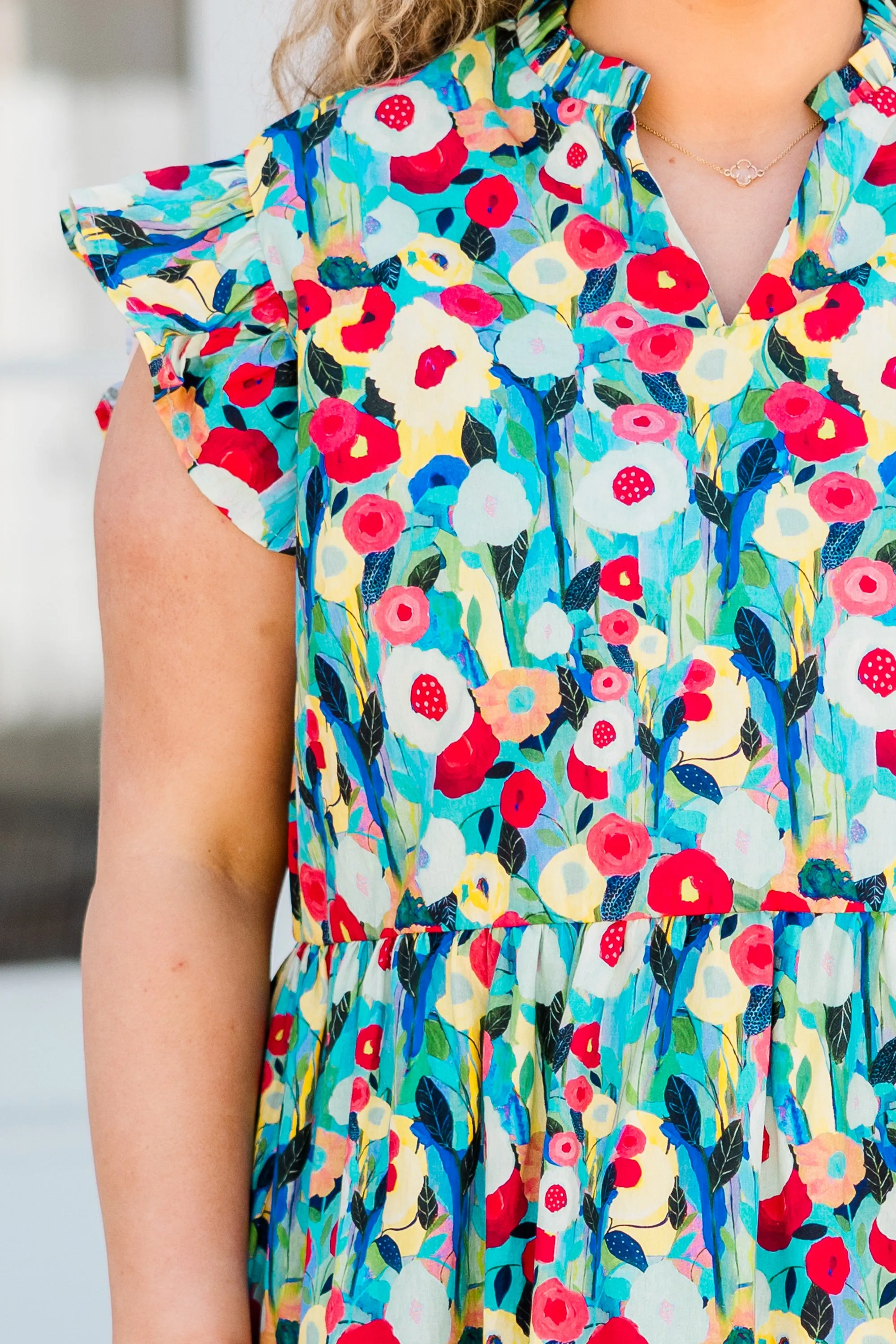 Blissful Garden Dress, Blue