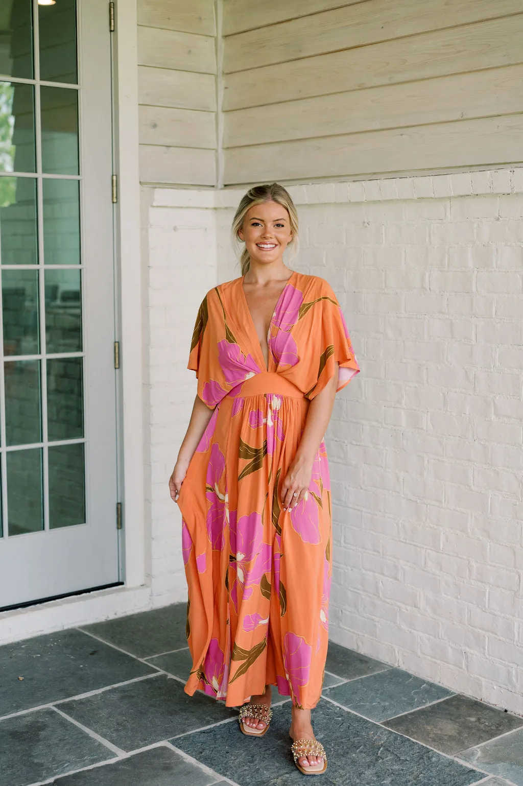 Breezy Maxi Dress-Apricot Pink