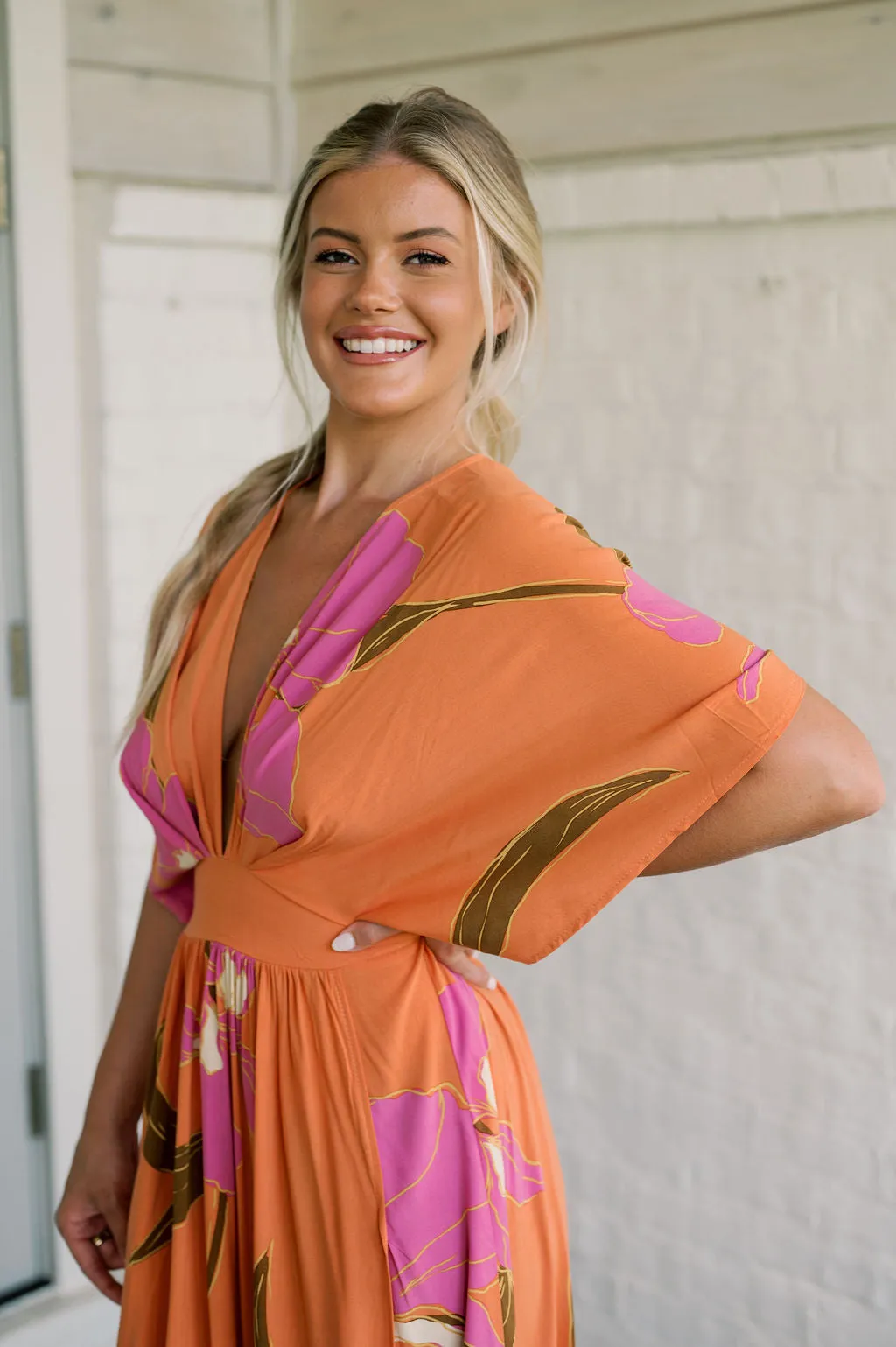 Breezy Maxi Dress-Apricot Pink