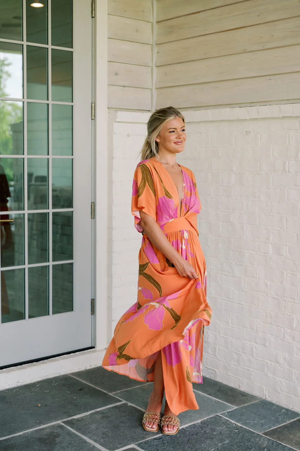 Breezy Maxi Dress-Apricot Pink