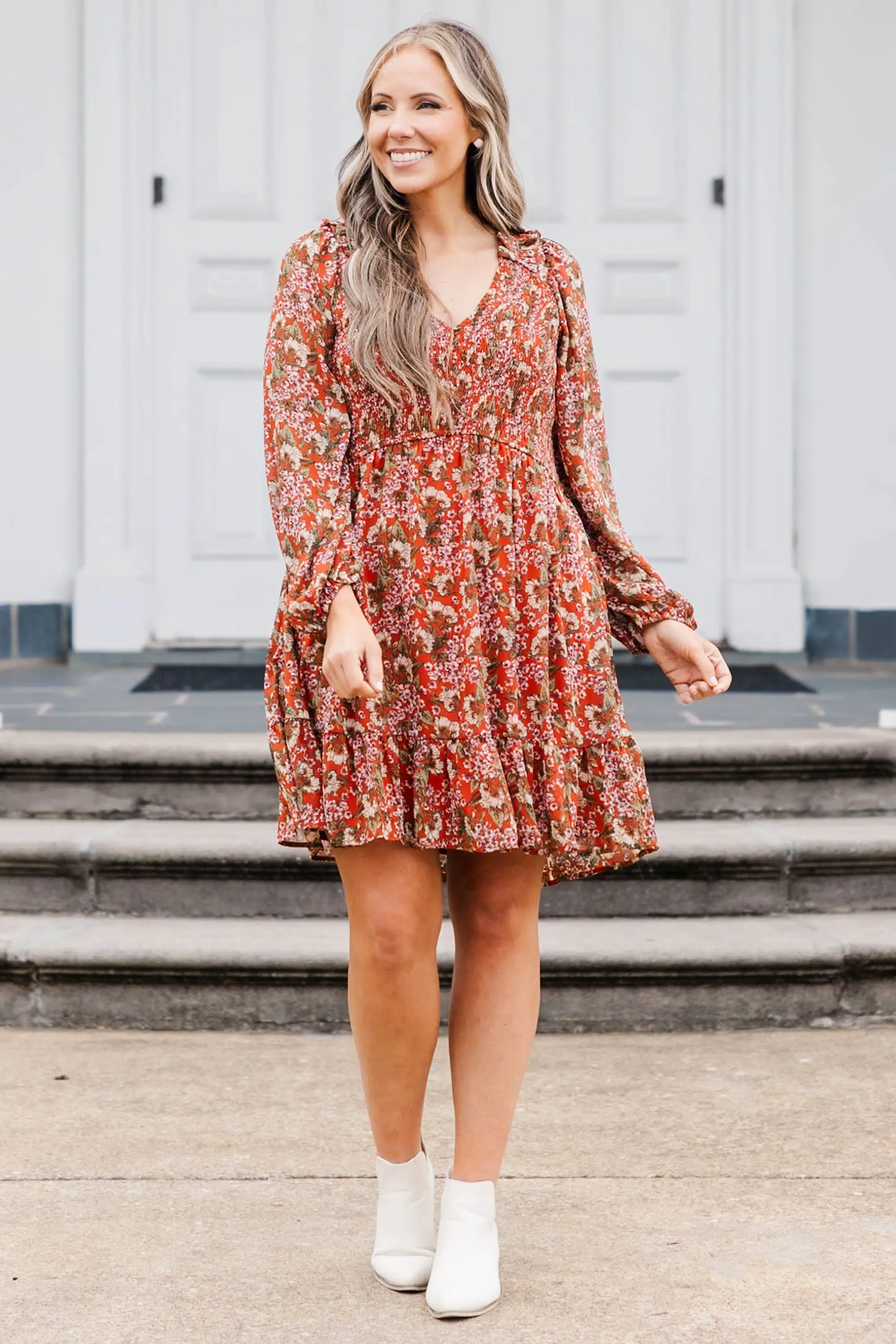 Bright Days Ahead Dress, Rust