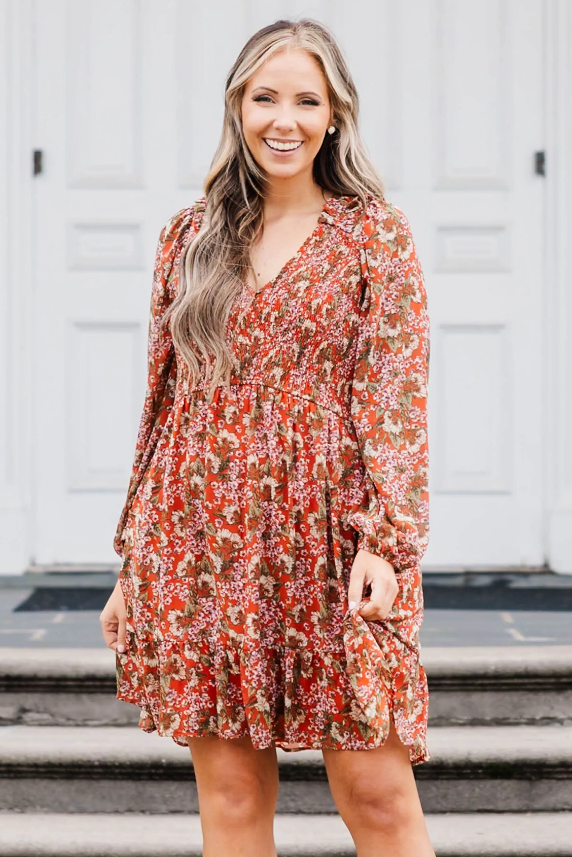 Bright Days Ahead Dress, Rust