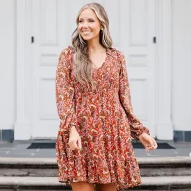 Bright Days Ahead Dress, Rust