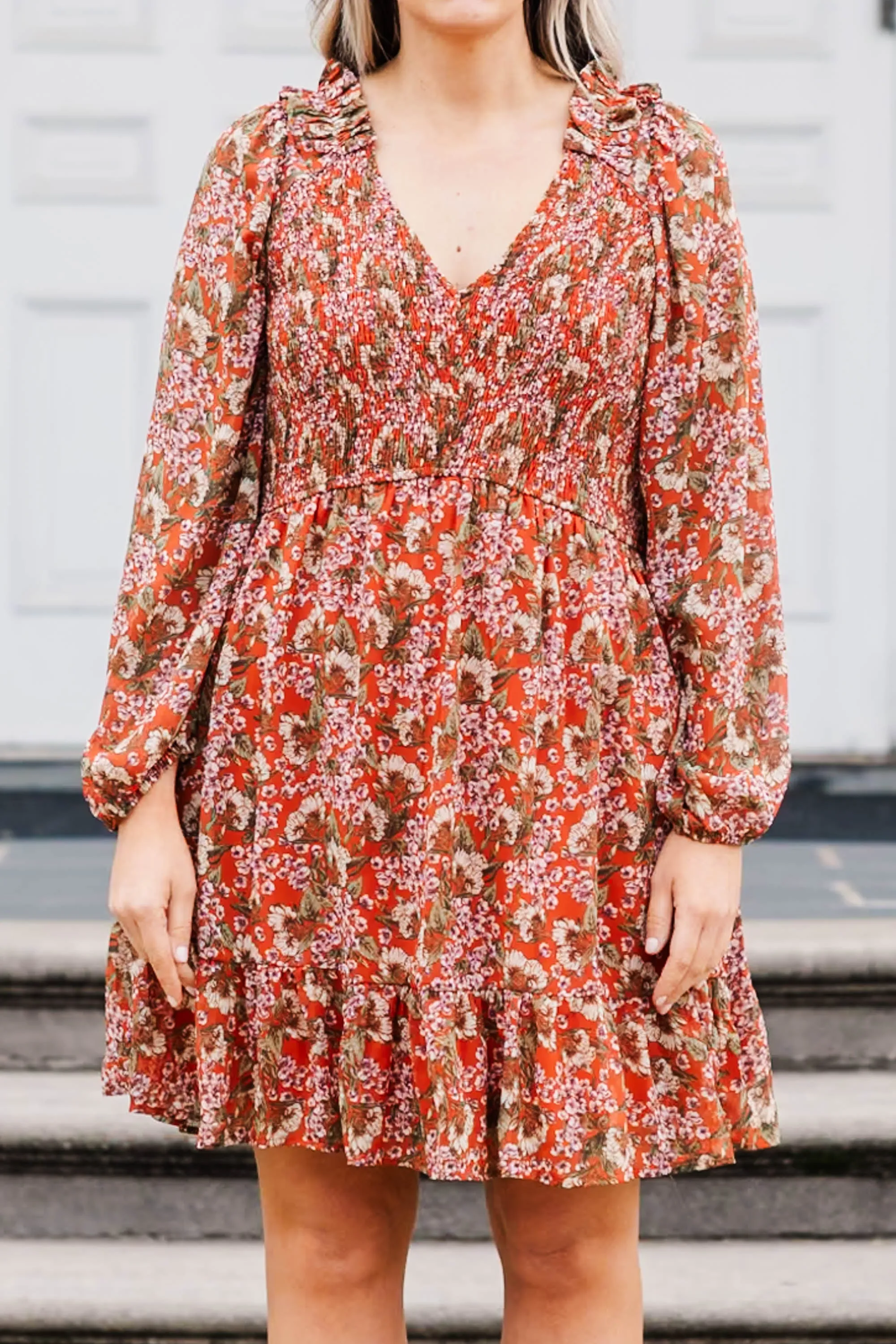 Bright Days Ahead Dress, Rust