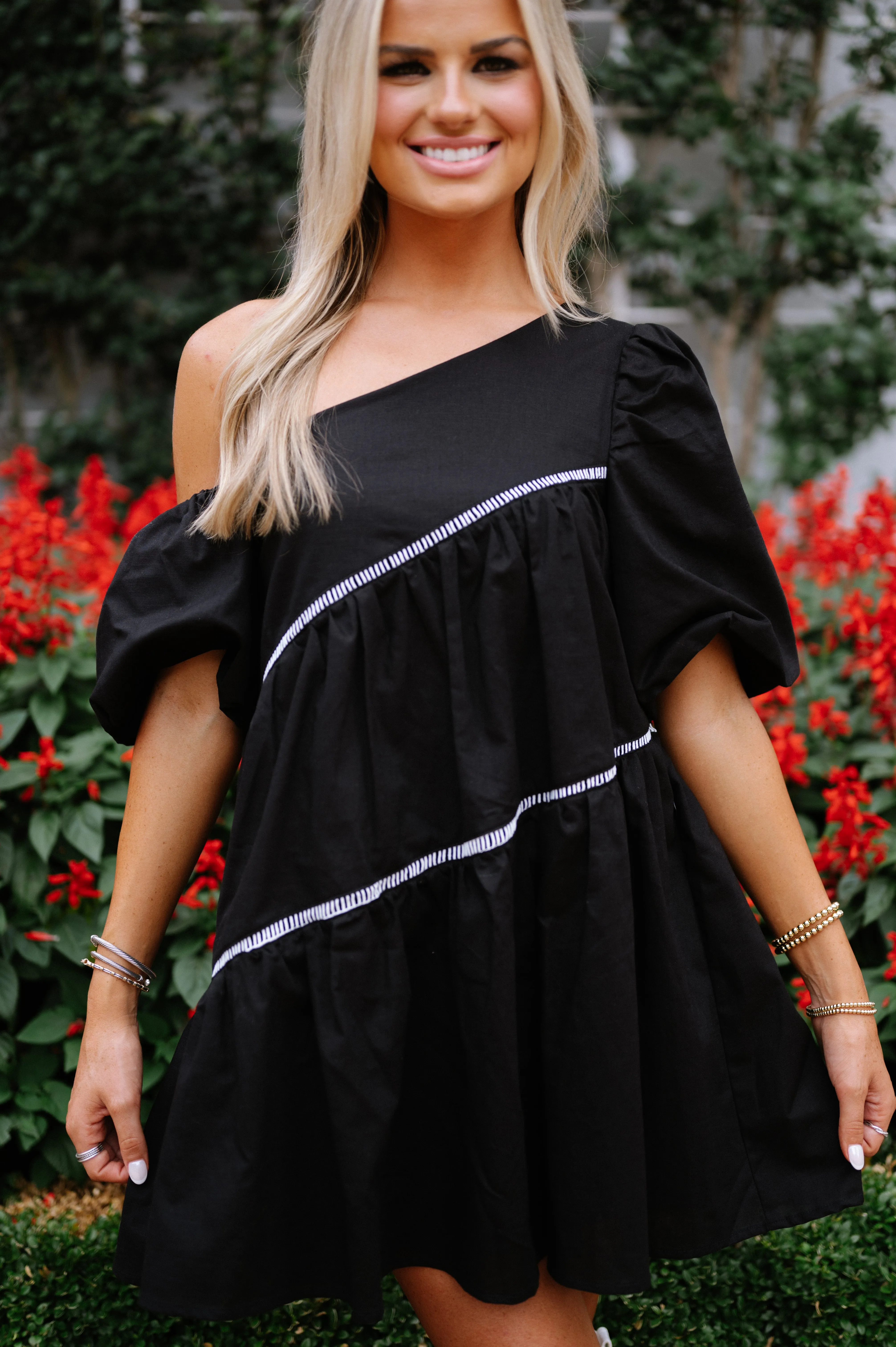 Bryant Tiered Dress-Black