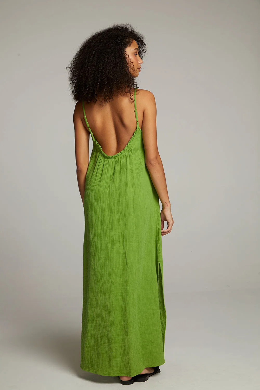 Bull Piquant Green Maxi Dress