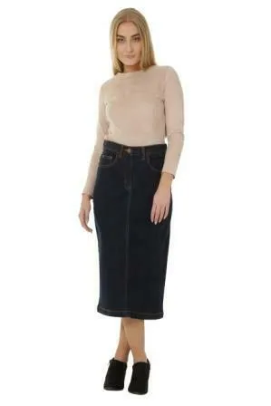 Calf-length Denim Skirt - Size 8 only