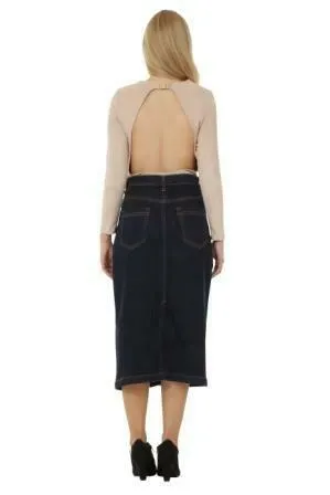 Calf-length Denim Skirt - Size 8 only