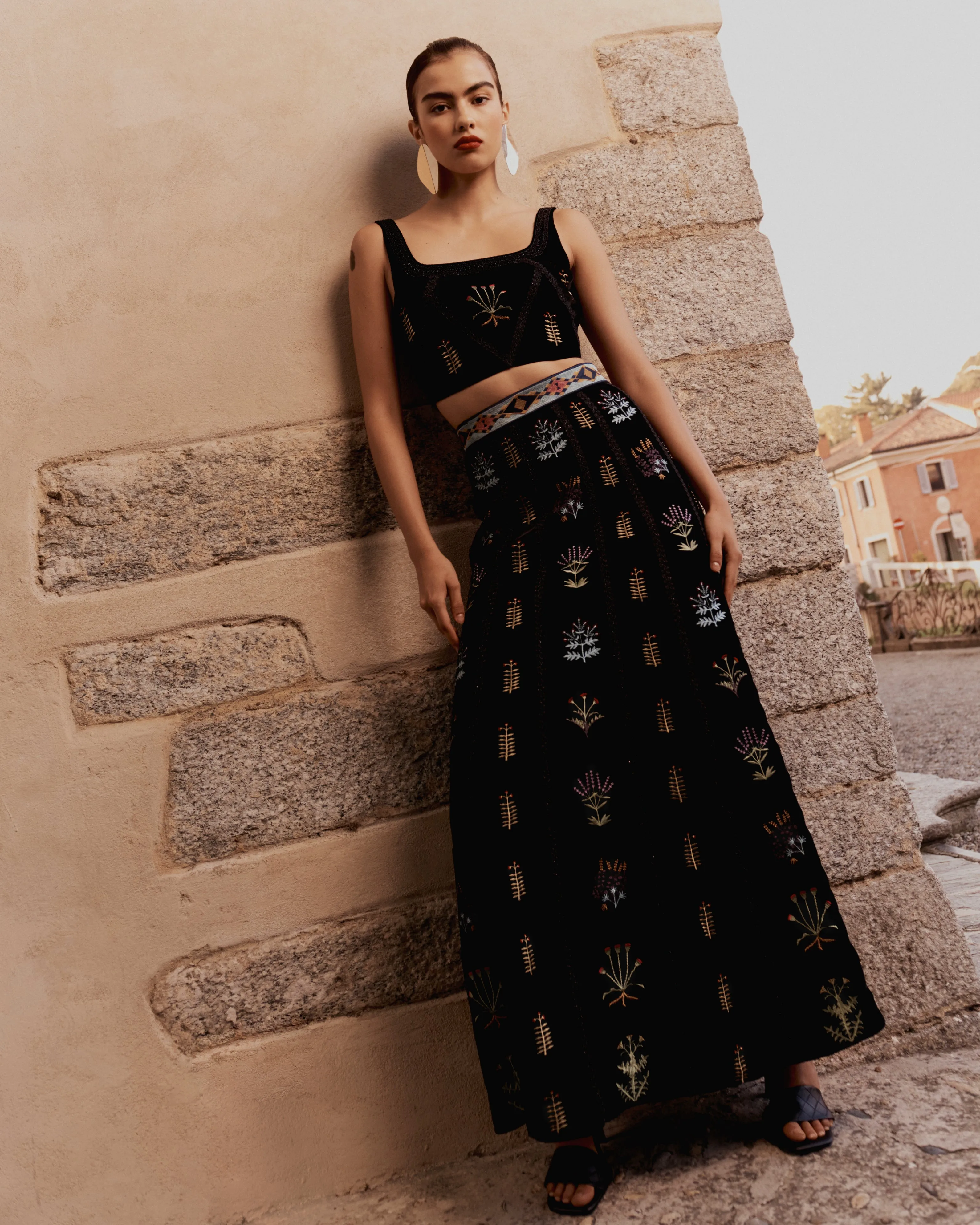 Camille Skirt with Agra Embroidery