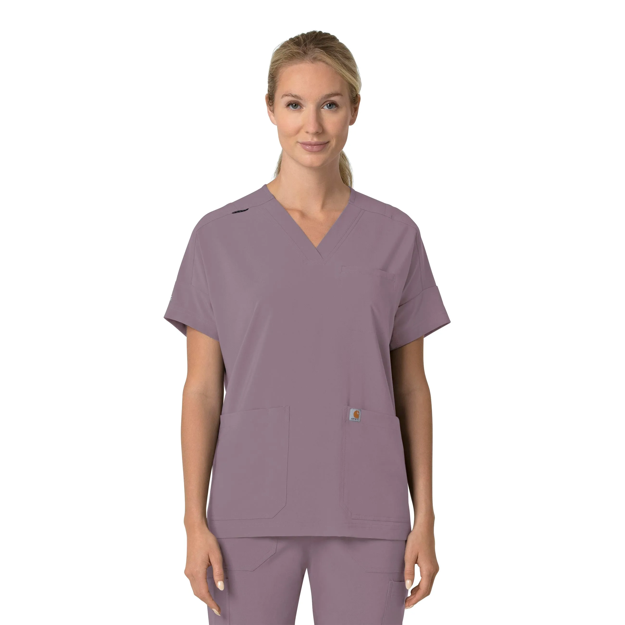 Carhartt Force Cross-Flex Women's Oversized V-Neck Scrub Top - Lavender Mist