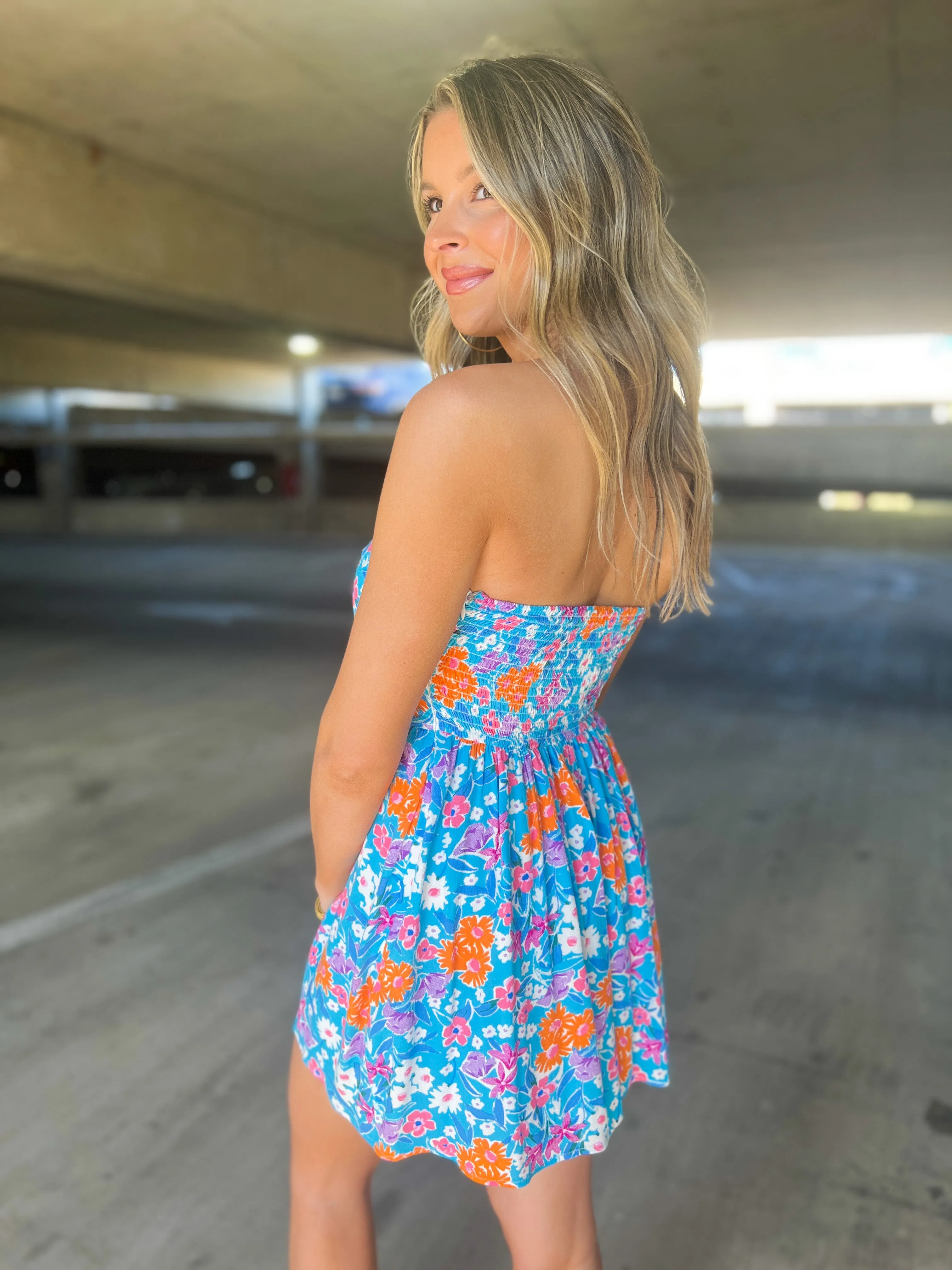 Chemi Colorful Floral Romper // PETITE