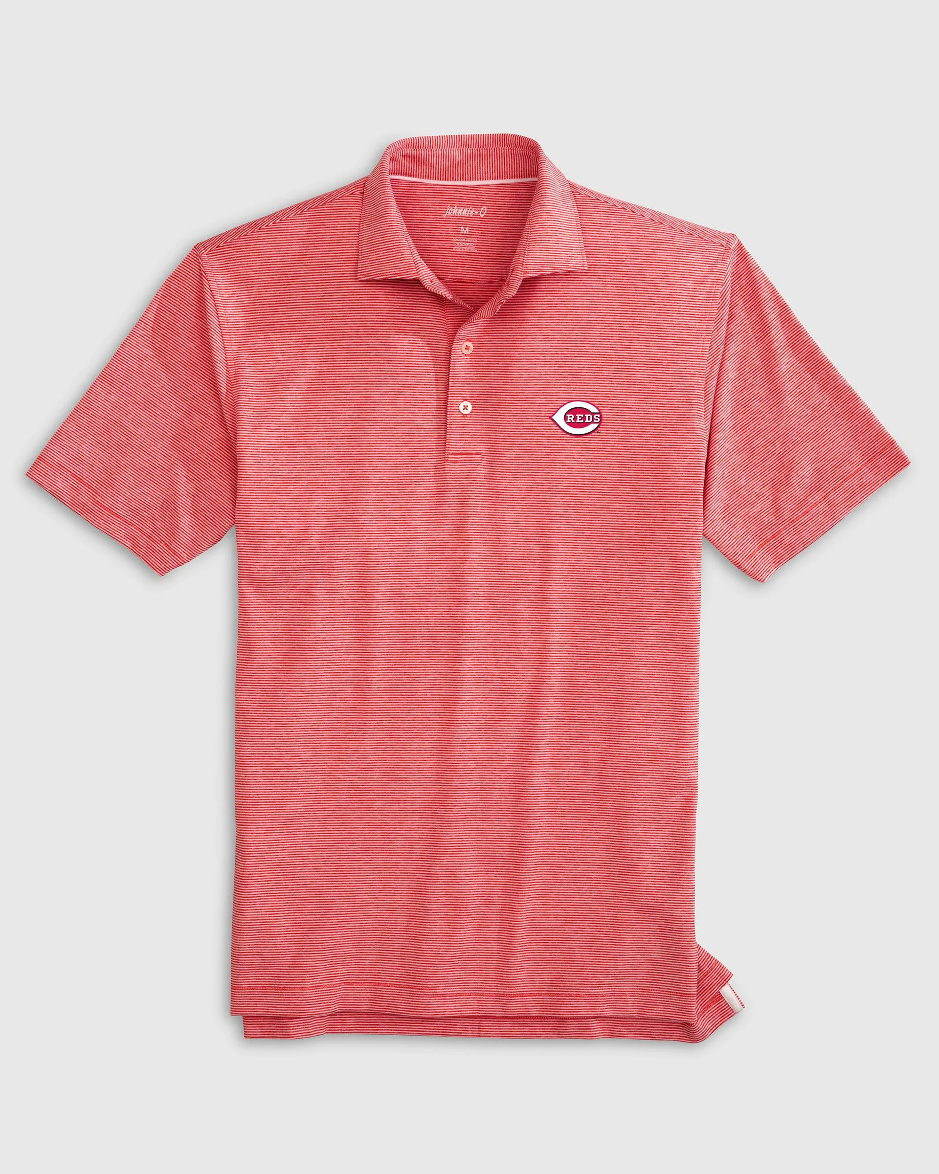 Cincinnati Reds Lyndonn Striped Jersey Performance Polo