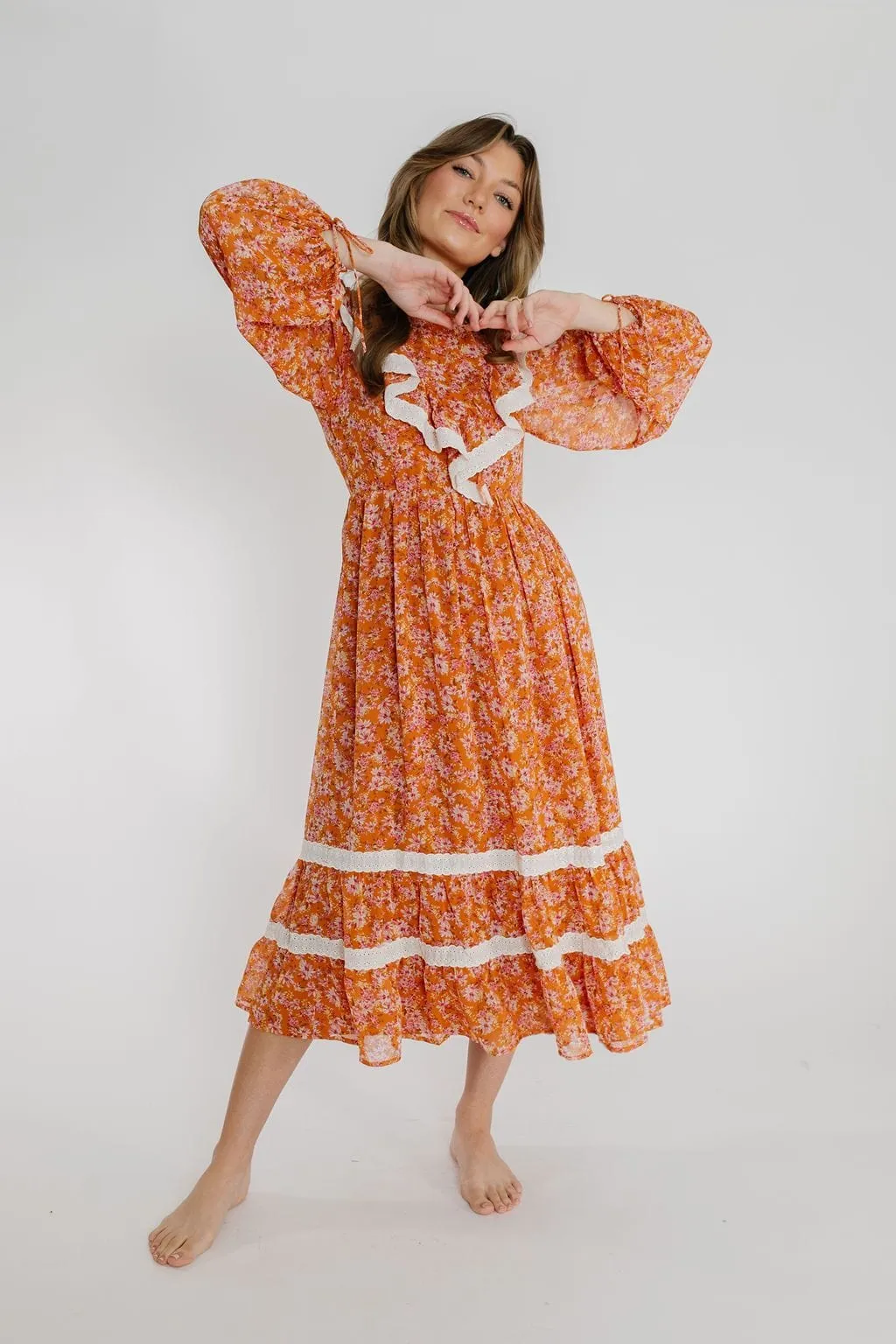 Coronado Dress in Tangerine Floral