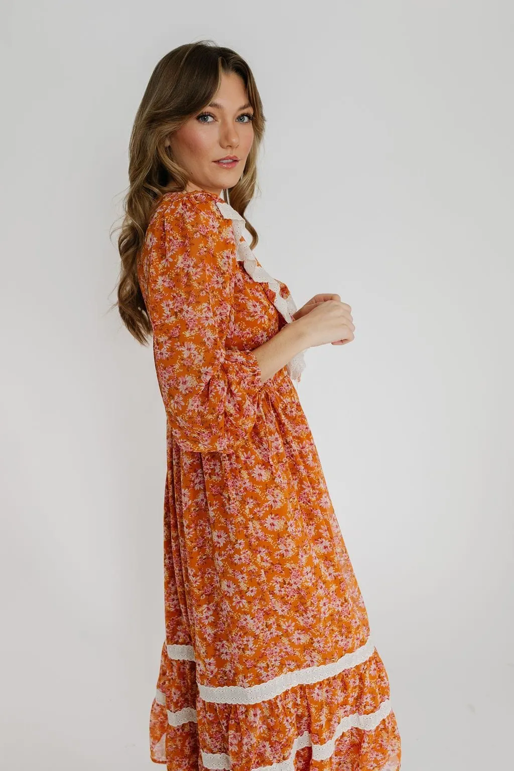 Coronado Dress in Tangerine Floral