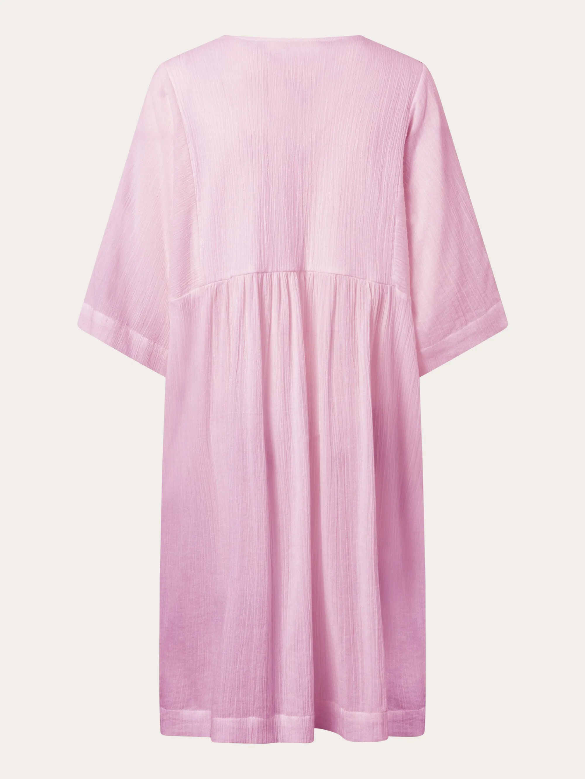 Cotton crepe A-shape dress - Parfait Pink