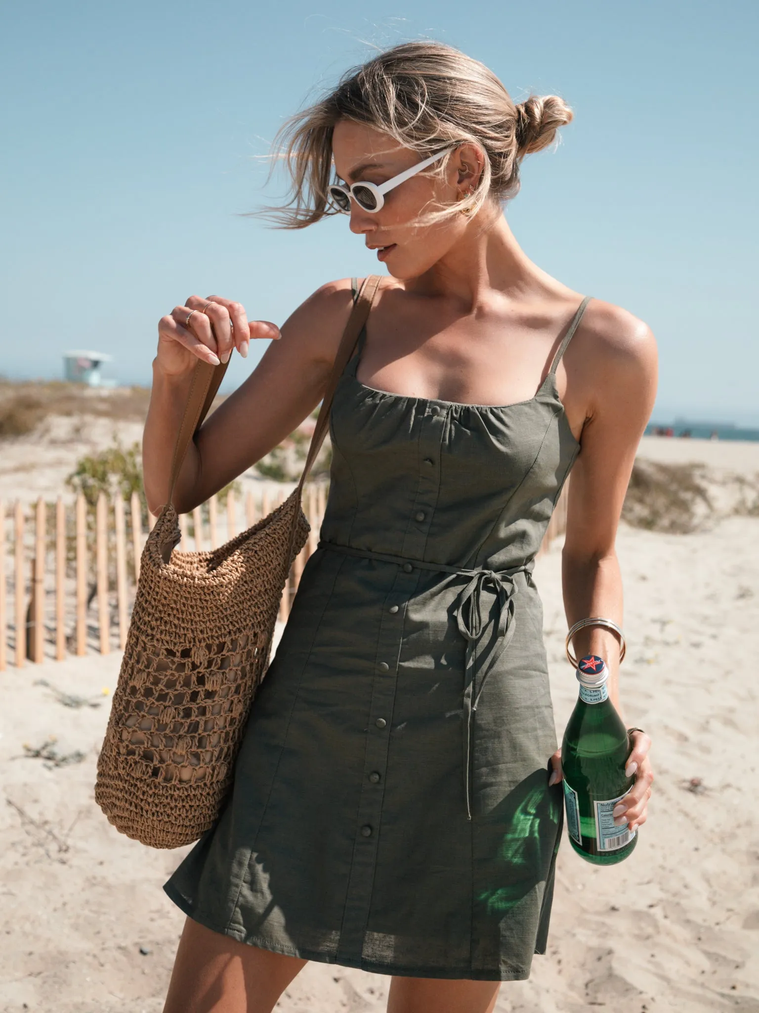 Counting on Sunshine Mini Dress in Olive