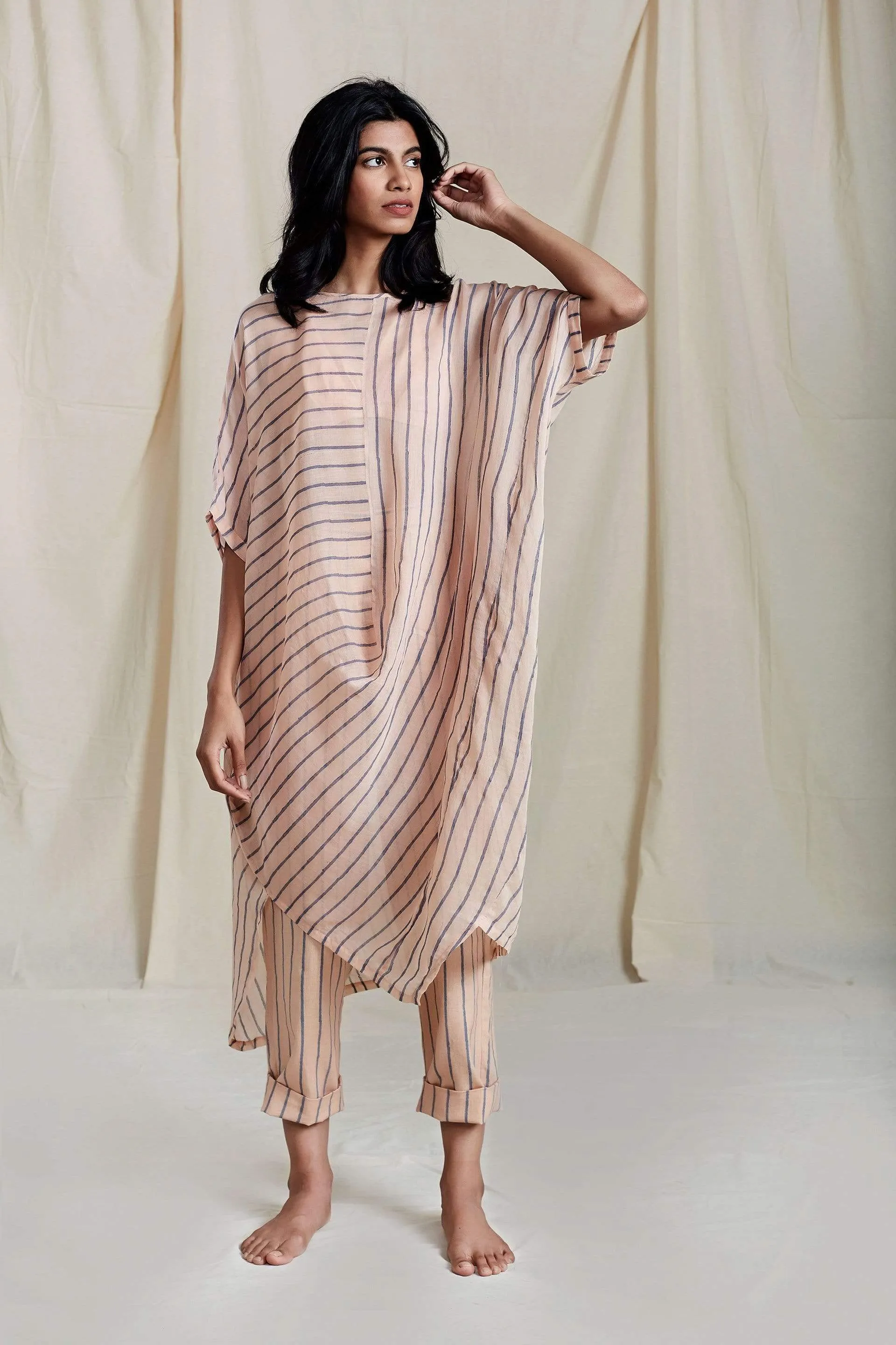 Cowl Tunic Dress Peach