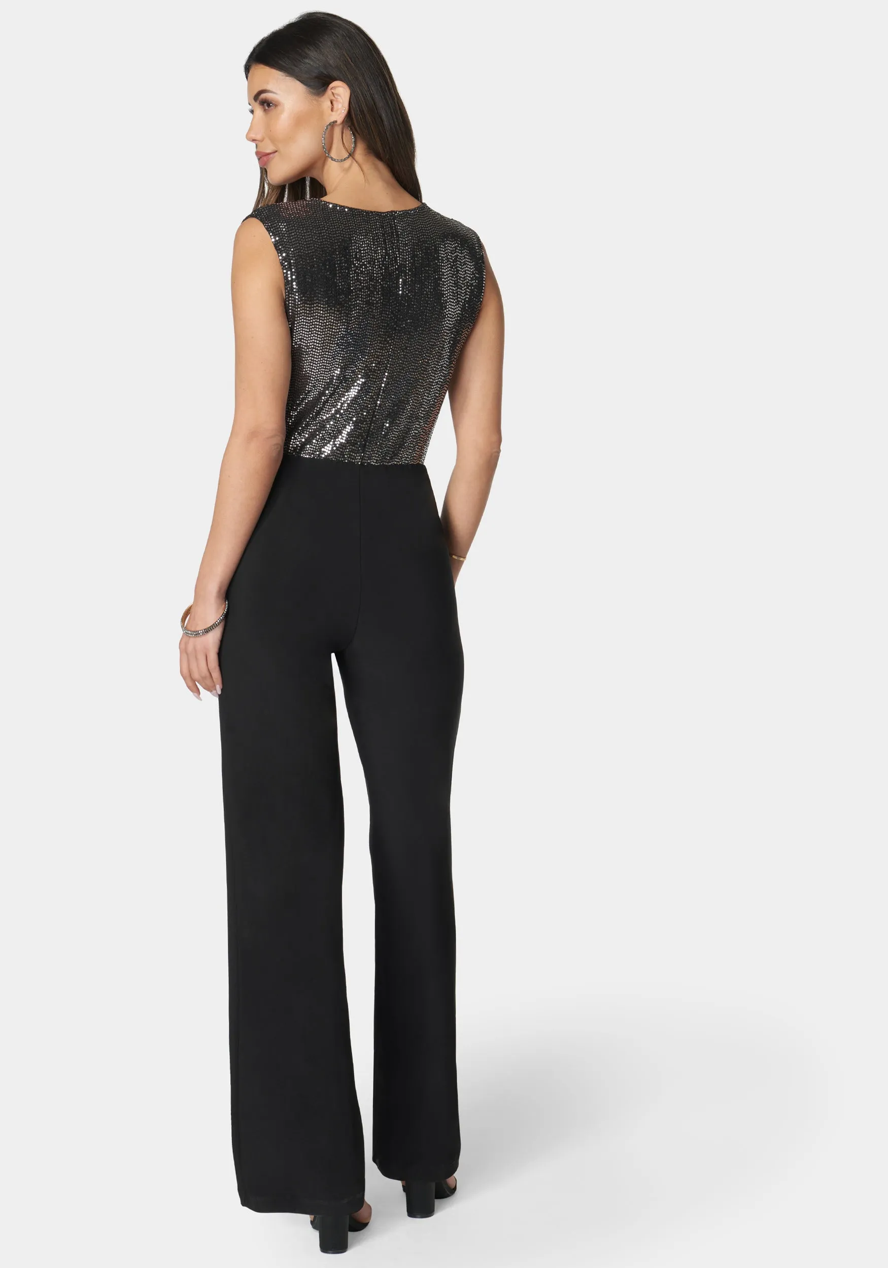 Disco Dot Wrap Tie Jumpsuit