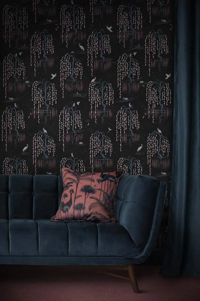 Divine Savages Kyoto Blossom Black Cherry Wallpaper