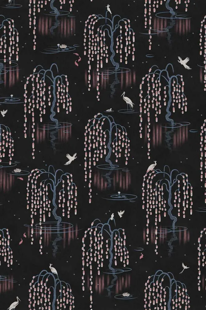 Divine Savages Kyoto Blossom Black Cherry Wallpaper