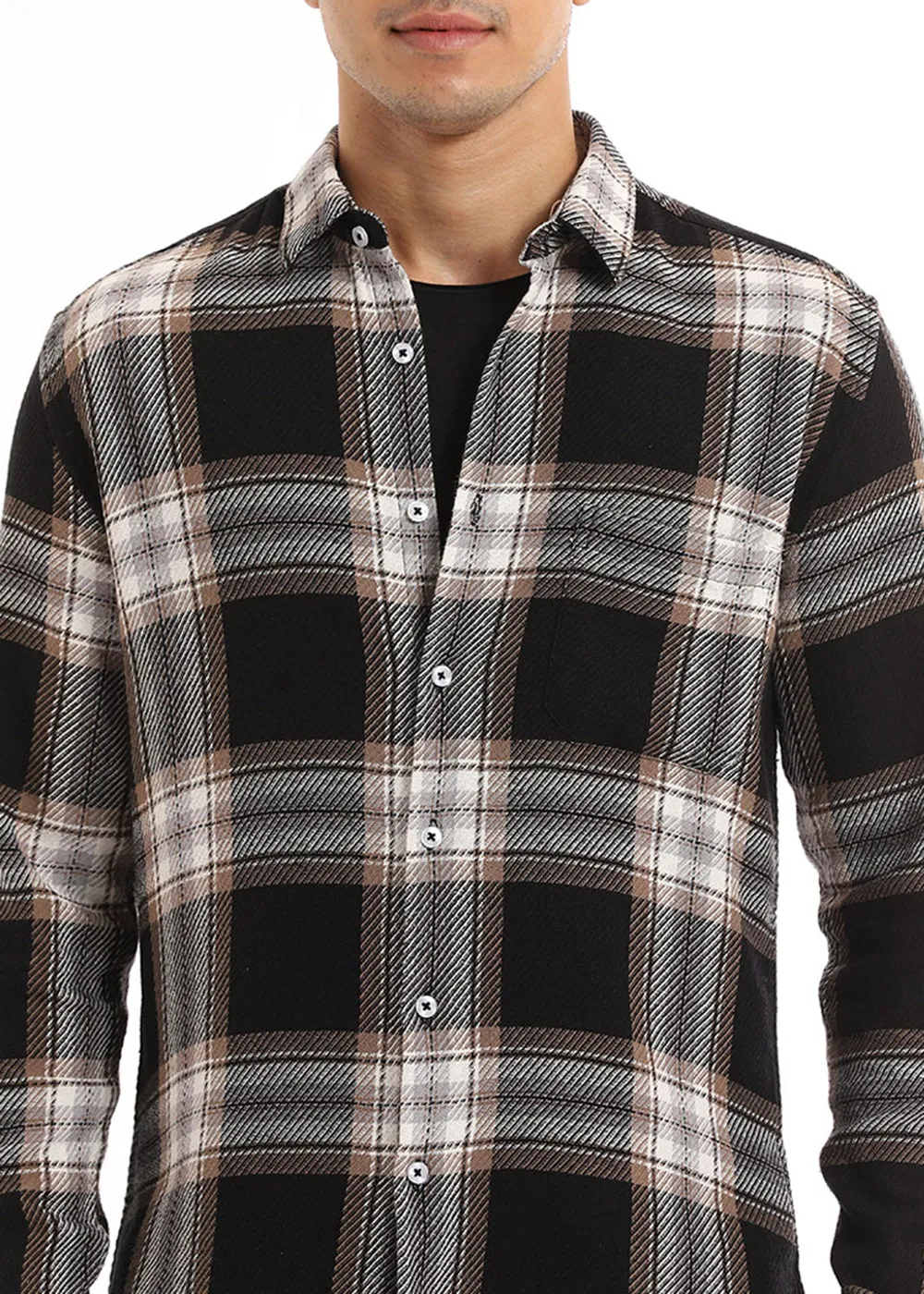 Dobby Grease Checked Shirt