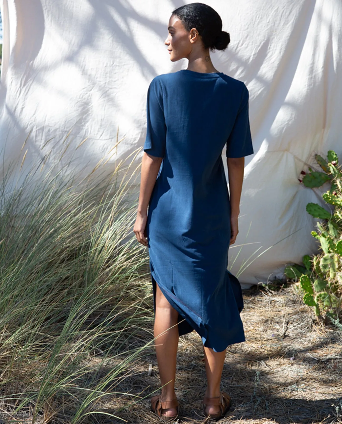 Elaine Organic Cotton Dress In Indigo