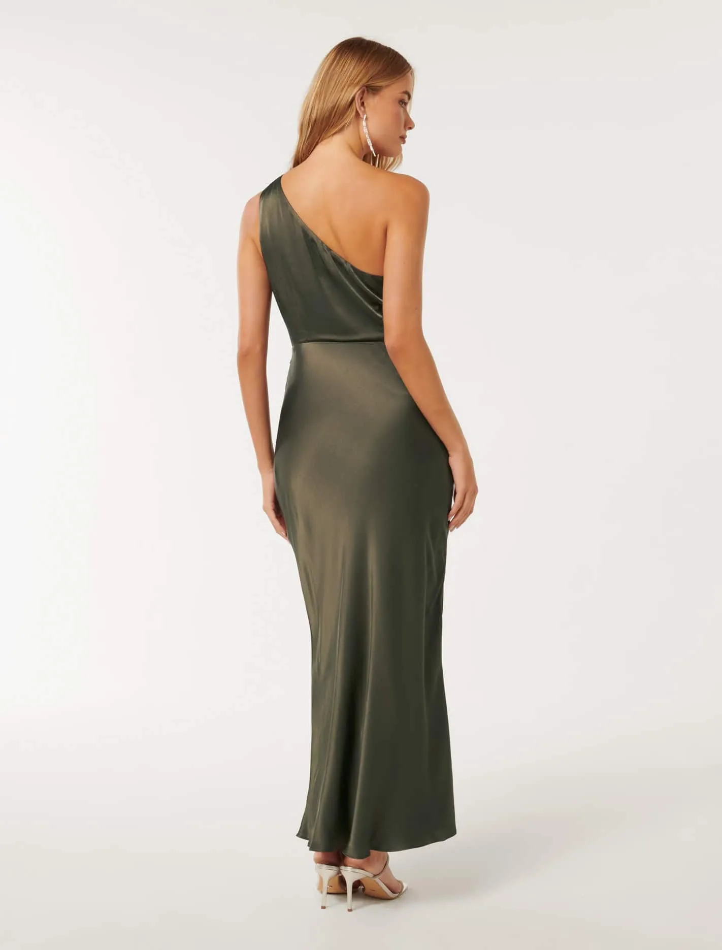 Emily One Shoulder Satin Maxi Dress