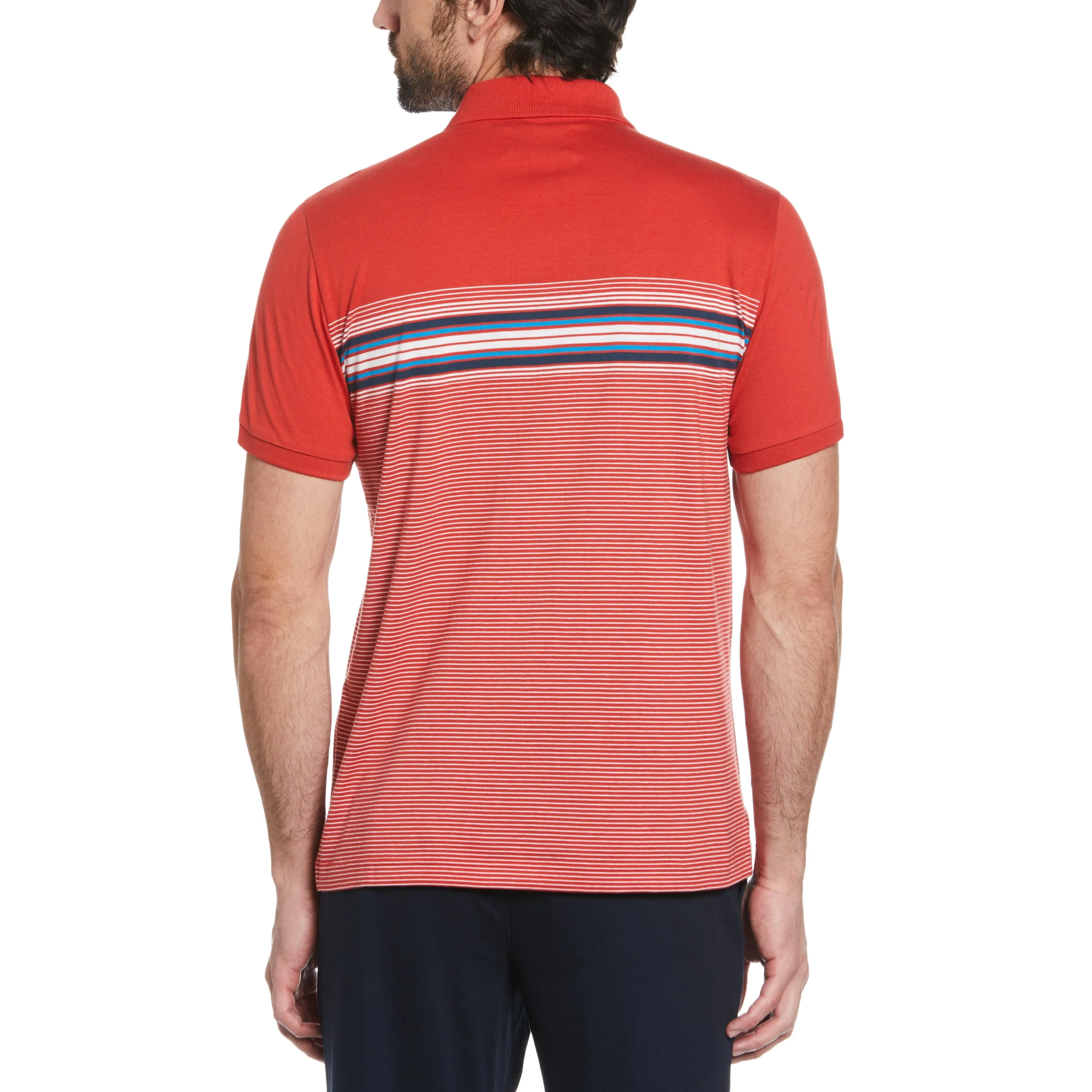 Engineered Stripe Print Polo