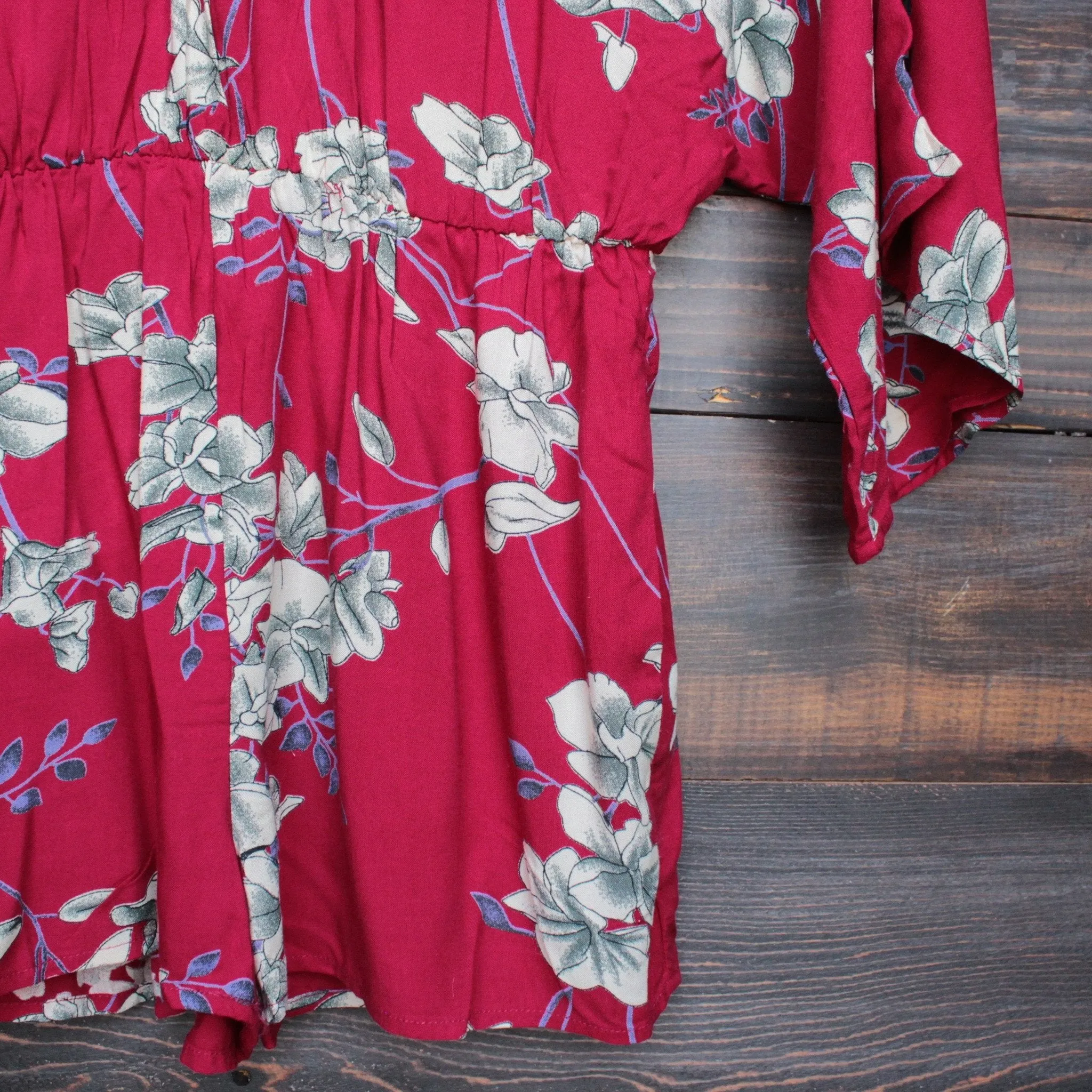 Final Sale - His Girl Floral Romper in Burgundy